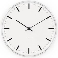Arne Jacobsen City Hall Vægur - 21cm - Hvid/Sort