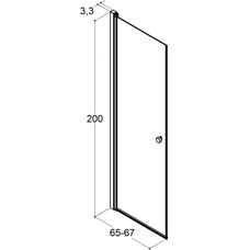 Dansani Match Duschtür - Klarglas - 67x200cm - A70-01