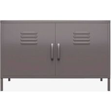 Dorel Home Cache Grau Schrank - 2-türiger Metall-Speicher