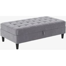 DOREL HOME Presley Samtvelours Stauraumhocker - Hocker mit Stauraum