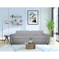 Dorel Allie Sofa - Velours, Grau, 225cm - Sofa