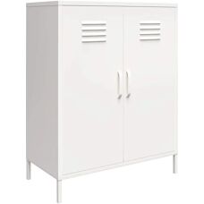 Dorel Home - White Metal 2-Door Cabinet - Storage Solution