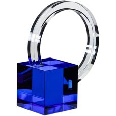 Hübsch Sculpt Bookend - Blue/Clear - 16 cm - Bookend