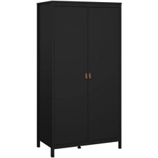Furniture To Go Madrid Wardrobe - Black, 2 Doors - Wardrobe