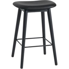 Muuto Bio-kompositt svart skinn barstol - H66 cm