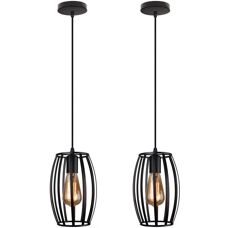 AXHUP Vintage Pendant Light - Black Steel Industrial Decor