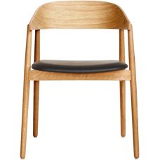 Andersen AC2 Stol - Sort Læder, Eg, 43,5cm - Stol