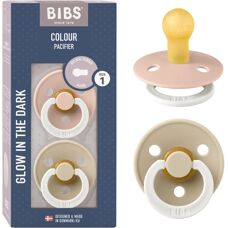 Chupete BIBS Vainilla/Rosado - Caucho Natural 0-6 Meses