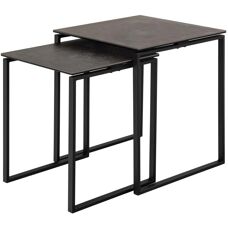 Table basse Actona Katrine - Carrée, 2 Niveaux, Noir - Publicité