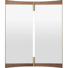 Gubi - Veggspiegel Vanity - Naturlig Valnøtt Messing