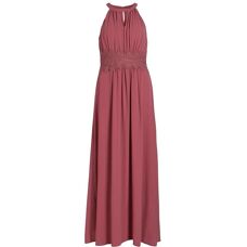 Vila Vestido Maxi con Cuello Halter Plisado (14052647) - mesa rose/detail elastic