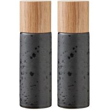 Set de moulins à sel et poivre - Céramique, Bois, 17cm - Publicité