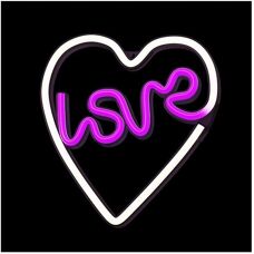 Forever Light LED Liebe Herz - Lila/Weiß - LED Neonlampe