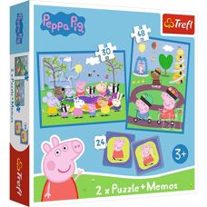 Trefl Peppa Pig Momenti Felici Set 3-in-1 Puzzle e Memory
