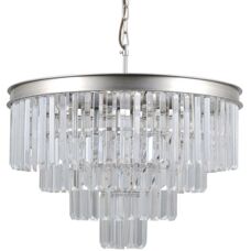 Italux Verdes Silber Pendelleuchte - 8 Kristallglas E14