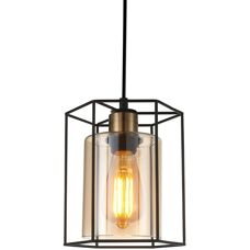 Italux Kalula Industrie Pendelleuchte - 1 Licht, Schwarz