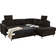 Sit & More Pablo L-Form Sofa - Mikrofaser - Schwarz