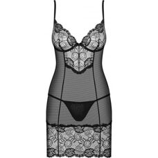 Obsessive Alluria Chemise - Zwart, L/XL - Lingerie