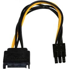 Akyga AK-CA-30 SATA kábel adapter - SATA-ról PCIe 6-pines - Fekete, Sárga
