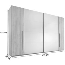 MID.YOU Ruhásszekrény Match-2 315/225 cm Kék/Fekete - Ruhásszekrény