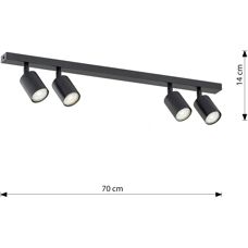 EMIBIG Schwarze 4-Flammige Deckenlampe - Kinderzimmer