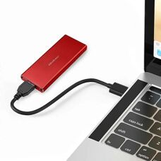 Custodia in alluminio rossa Qoltec M.2 SSD - 2TB USB 3.0