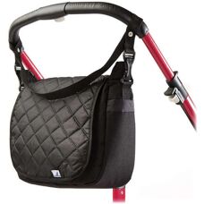 Caretero Schwarze gesteppelte Tasche - Kinderwagenzubehör