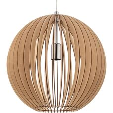 Lampada a sospensione Paz di Euluna - Legno, Cromo, 42cm