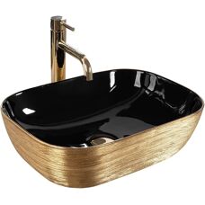 Lavabo de Encimera Belinda Negro Oro Cepillado - Lavabo