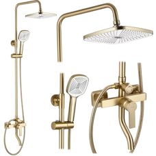 REA Argus Gold Brush Shower Set - Brushed Gold - Shower Set