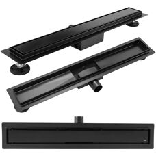 REA - Drenaje lineal negro mate 50 mm - Accesorio de baño