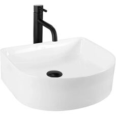 REA Clara Lavabo de Pared - Cerámica, Nieve Blanca