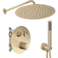 Ensemble de Douche Encastré Rea Lungo - Thermostat, Or - Publicité