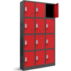 JAN 900x1850x400 Anthrazit/Braun Büroschrank - Büromöbel