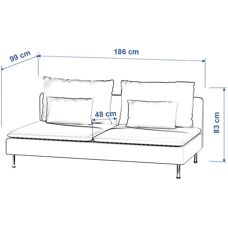 Dekoria - Söderhamn 3-Sitzer - Blau Meliert - Sofa-Bezug
