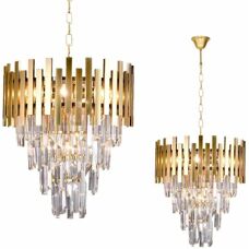 Milagro Aspen II Oro 9xE14 Araña - Lujo Cristal y Metal