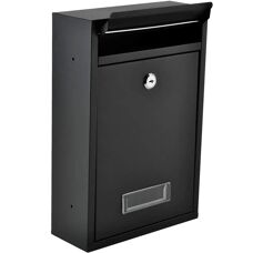 Musta postilaatikko Malatec lukolla - 32x21.7x8.5 cm - Postilaatikko