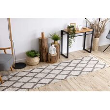 RugsX BERBER TROIK Cream Carpet - Shaggy Style, 70x200cm