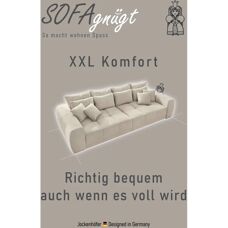 JOCKENHÖFER GRUPPE Moldau Sofa - Grau-Beige, 306x83x134cm
