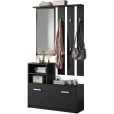 Selsey Yesfir - Conjunto de recibidor con espejo - Negro