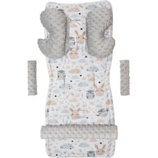 Inserție pentru cărucior Medi Partners - Set de 4 piese - Polana + Minky gri - Unisex