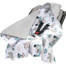 Medi Partners Baby Carrier Wrap - Zoo Menta + Grigio Waffle - Fascia porta bebè