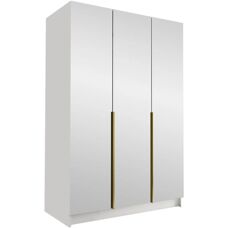 MUEBLES Atlanta 203 - Biały, Złoto, 215x150x58cm - Szafa