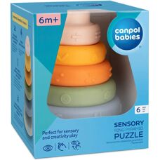Canpol babies Puzzle Pyramid - Bunt stapelbares Spielzeug