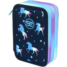 Coolpack Jumper 3 Niebieski jednorożec trzykomorowy piórnik