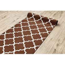 RugsX Alfombra de pasillo marrón enrejado antideslizante