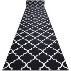 RugsX Black Trellis Runner - Anti-slip 120x540cm - Rug