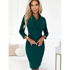 Rochie verde Kelly de Numoco - Gât înfășurat Modă pentru Femei