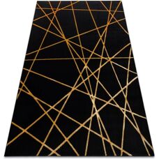 Dywany Łuszczów Alfombra GLOSS Moderna - Patrón Geométrico Negro Oro - Alfombra