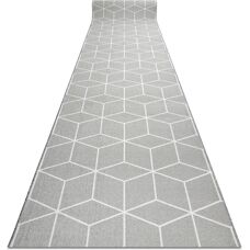 Dywany Łuszczów CUBE Grey Runner - Anti-slip Hallway Rug